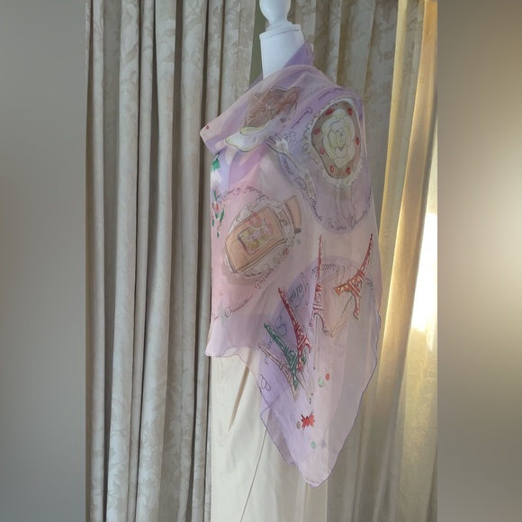 WINTER SPECIAL SALE ‼️ Authentic Vintage Chanel silk chiffon scarf! - Picture 15 of 16